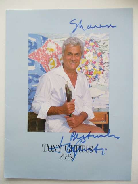 AUTOGRAPHED / SIGNED - TONY CURTIS  - FATHER OF JAIMIE  LEE  CURTIS