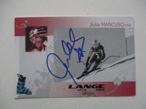 AUTOGRAPHED / SIGNED - JULIA MANCUSO  - POST CARD SIZE -