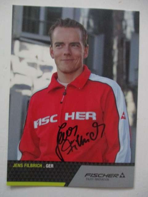 AUTOGRAPHED / SIGNED - JENS FILBRICH  CHAMPION SNOW SKIER