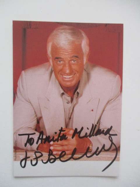 AUTOGRAPHED / SIGNED - JEAN-PAUL BELMONDO - RARE !! FRENCH ACTOR