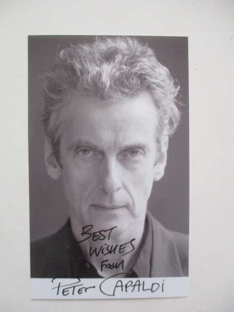 PRINTED AUTOGRAPH   PETER CAPALDI- DR. WHO POST CARD SIZE