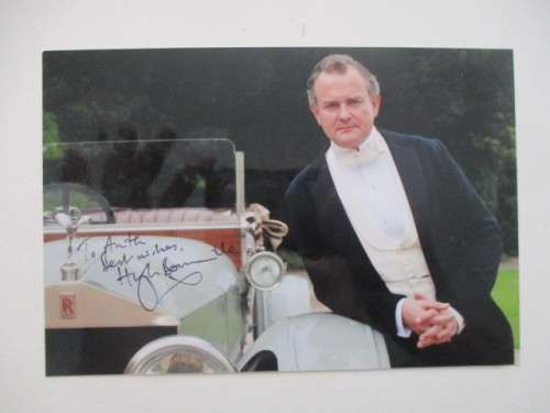 AUTOGRAPHED / SIGNED HUGH BONNEVILLE JAMES BOND  LARGER THAN POST CARD