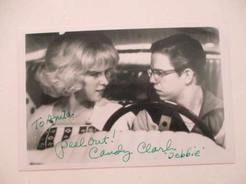 AUTOGRAPHED / SIGNED - CANDY CLARK   LONGER THAN POST CARD