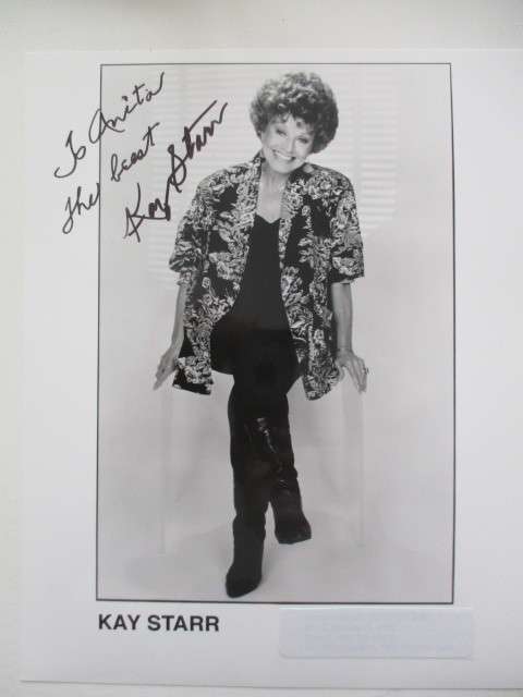 AUTOGRAPHED / SIGNED - KAY STARR - WHEEL OF FORTUNE A4 SIZE