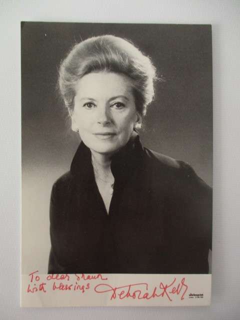 AUTOGRAPHED / SIGNED - DEBORAH KERR  - LARGER THAN POSTCARD