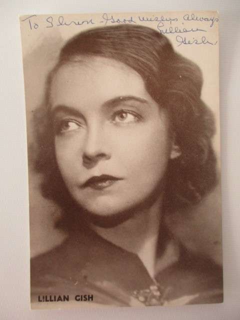 VINTAGE AUTOGRAPHED PHOTO - LILLIAN GISH  SILENT MOVIE ACTOR  -  10 CM X  15 CM