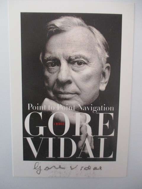 AUTOGRAPHED / SIGNED - GORE VIDAL -  AMERICAN WRITER
