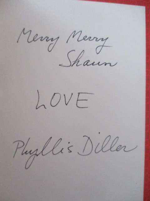 AUTOGRAPHED / SIGNED - XMAS CARD CLASSIC ACTOR  PHYLLIS DILLER