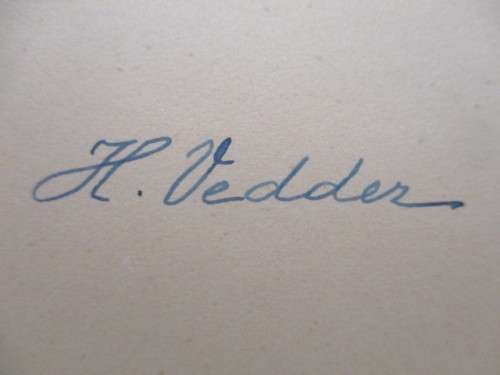SIGNED - DR. H.H. VEDDER AMBASSODOR TO SWA  1905