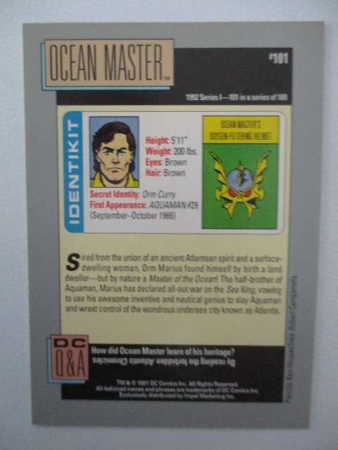 DC COMICS  VINTAGE  SAGA 1992 IMPEL TRADING CARDS -  OCEAN MASTER