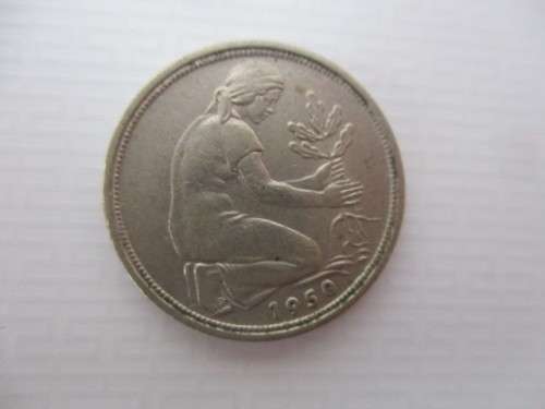 GERMANY - BUNDERSREPUBLIK DEUTSCHLAND  50 PFENNIG    1950