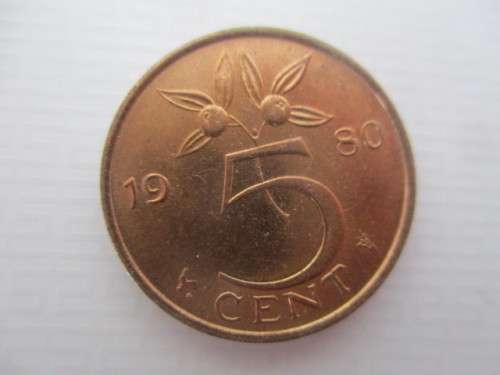 NETHERLANDS 5c COIN  1980  UNC CONDITION