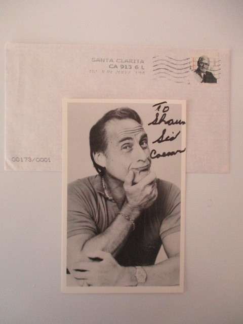 AUTOGRAPHED / SIGNED - SID CAESAR  - POST CARD SIZE