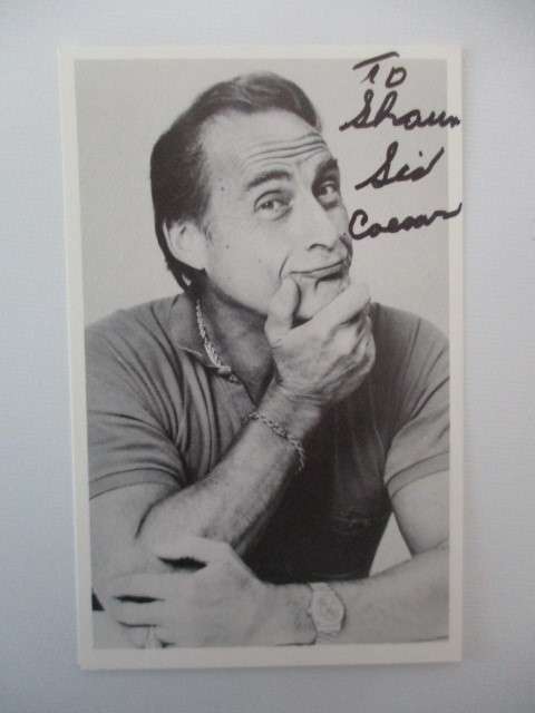 AUTOGRAPHED / SIGNED - SID CAESAR  - POST CARD SIZE
