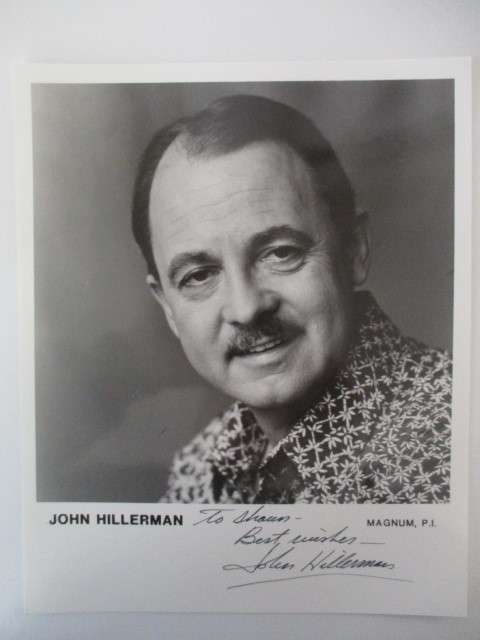 AUTOGRAPHED / SIGNED - JOHN HILLERMAN - MAGNUM P I  A4 SIZE