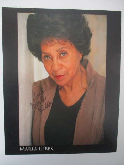AUTOGRAPHED / SIGNED - MARLA GIBBS - THE JEFFERSONS A4 SIZE