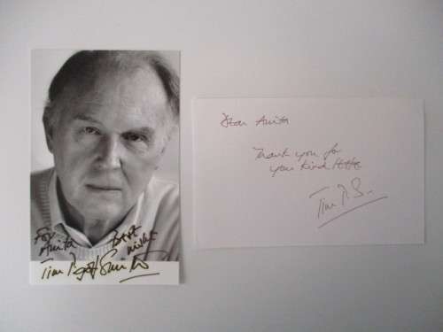 AUTOGRAPHED / SIGNED -  TIM PIGOTT-SMITH - JAMES BOND 007  AND CARD