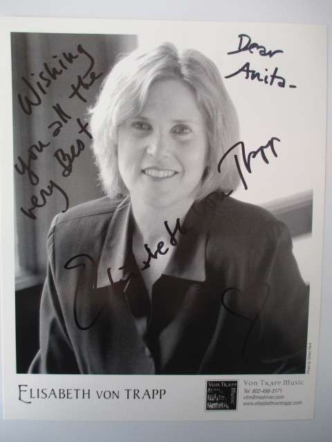 AUTOGRAPHED / SIGNED -  ELISABETH VON TRAPP- AND LETTER BOTH A4 SIZE