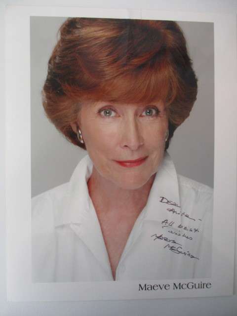 AUTOGRAPHED / SIGNED - MAEVE MCGUIRE and LETTER EDGE OF NIGHT A4 SIZE