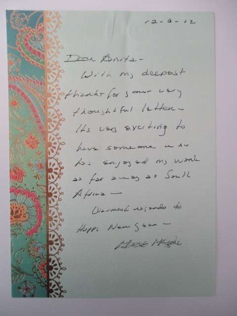 AUTOGRAPHED / SIGNED - MAEVE MCGUIRE and LETTER EDGE OF NIGHT A4 SIZE