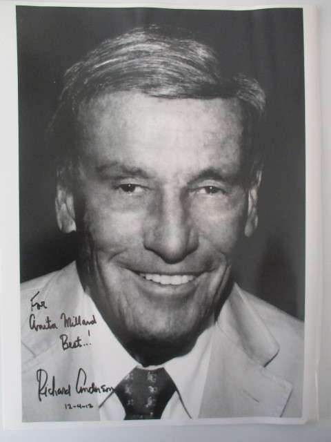 AUTOGRAPHED / SIGNED - RICHARD ANDERSON - 6 MILLION DOLLAR MAN A4 SIZE
