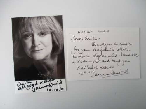 AUTOGRAPHED / SIGNED - JOANNA DAVID  AND LETTER
