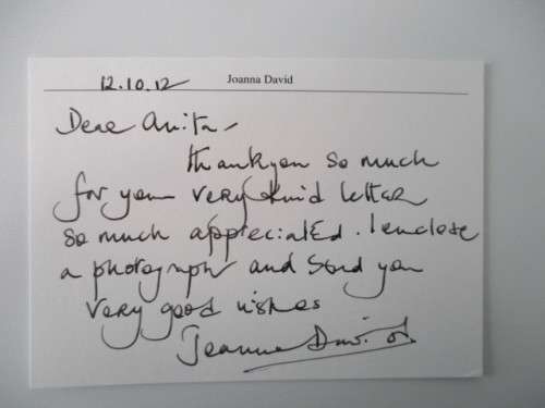AUTOGRAPHED / SIGNED - JOANNA DAVID  AND LETTER