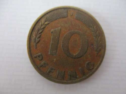 GERMANY -  10  AND 5 PFENNIG  - 1949 AND 10 PFENNIG  1950    3 COINS