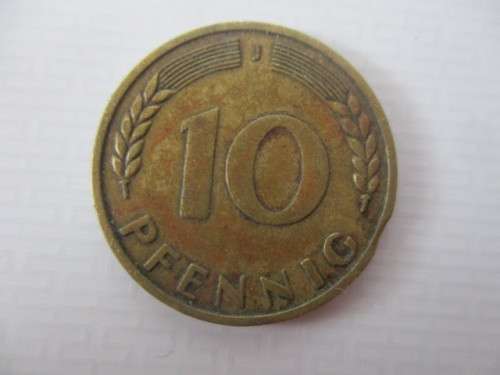 GERMANY -  10  AND 5 PFENNIG  - 1949 AND 10 PFENNIG  1950    3 COINS
