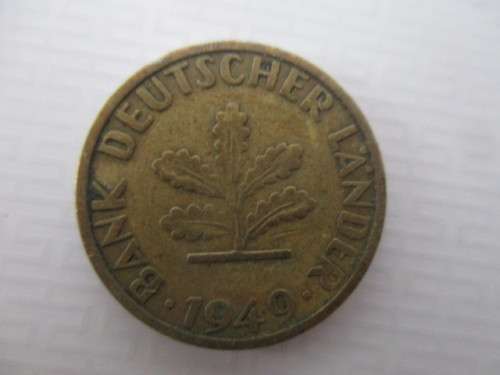 GERMANY -  10  AND 5 PFENNIG  - 1949 AND 10 PFENNIG  1950    3 COINS