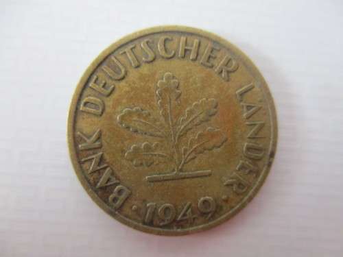 GERMANY -  10  AND 5 PFENNIG  - 1949 AND 10 PFENNIG  1950    3 COINS