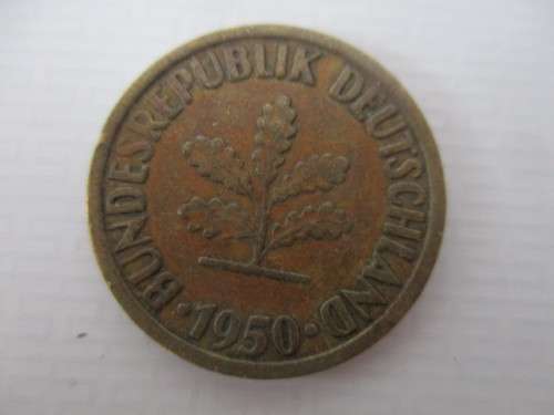 GERMANY -  10  AND 5 PFENNIG  - 1949 AND 10 PFENNIG  1950    3 COINS