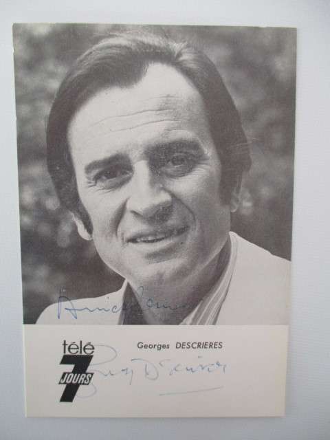 AUTOGRAPHED / SIGNED - GEORGES DESCRIERES - ARSENE LUPIN BIT BIGGER THAN POST CARD