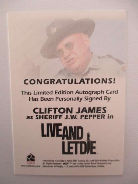 AUTOGRAPHED / SIGNED - CLIFTON JAMES - COLLECTORS CARD 007