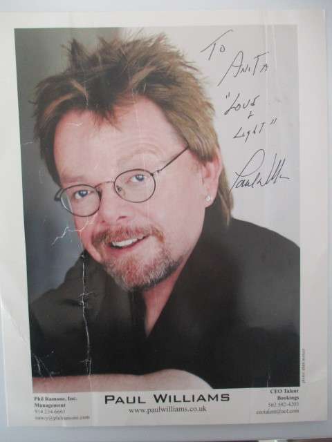 AUTOGRAPHED / SIGNED - PAUL WILLIAMS - COMPOSER SINGER A4 SIZE