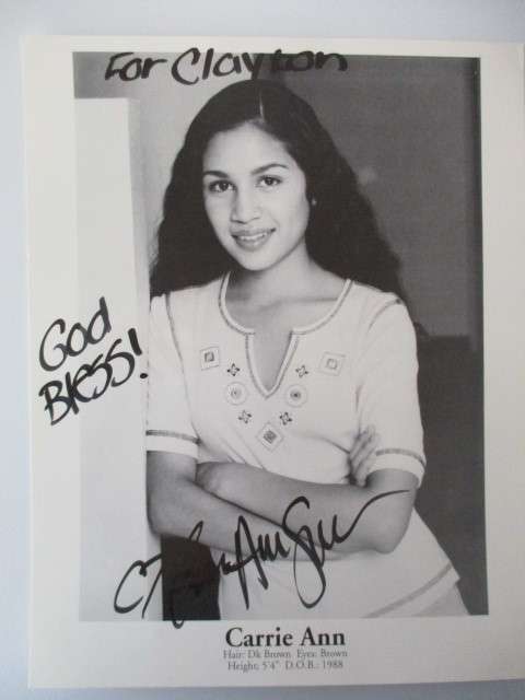 AUTOGRAPHED / SIGNED - CARRIE ANN - A4 SIZE