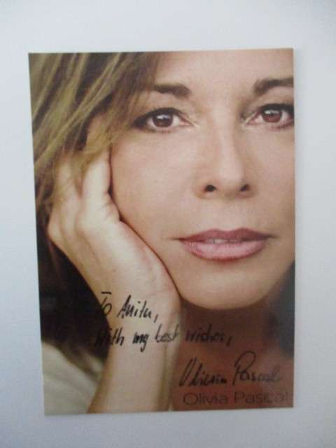AUTOGRAPHED / SIGNED - OLIVIA PASCAL GERMAN ACTOR  SUMMER NIGHT FEVER ACTED IN  10 1/2 CM  X  15 CM