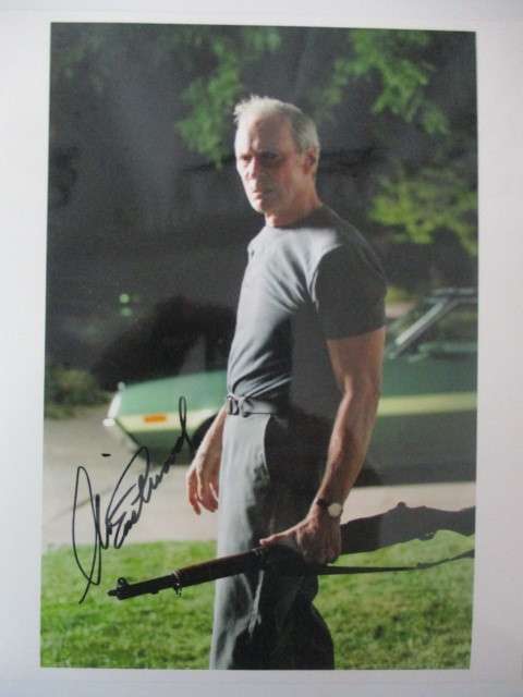 PRINTED AUTOGRAPH - CLINT EASTWOOD  A4 SIZE