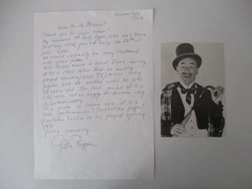 AUTOGRAPHED / SIGNED - NILS POPPA AND LETTER FROM HIS WIDOW