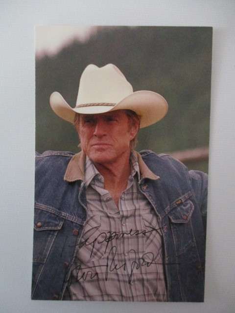PRINTED AUTOGRAPH - ROBERT REDFORD  - POSTCARD SIZE