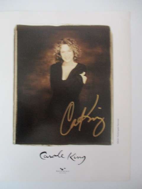 AUTOGRAPHED / SIGNED - CAROLE KING  - SINGER A4 SIZE