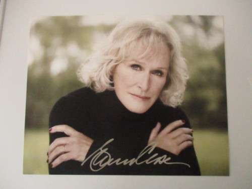 AUTOGRAPHED / SIGNED - GLENN CLOSE  A4 SIZE