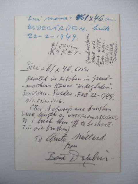 AUTOGRAPHED / SIGNED - LETTER AND NUMOUROUS SIGNED PHOTOS OF ARTIST BENGT DAHLIN