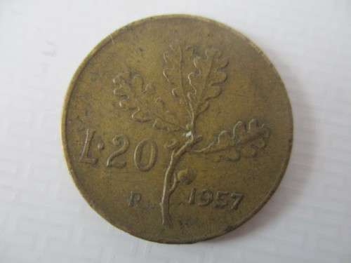 ITALY - 20  L.20   1957  COIN