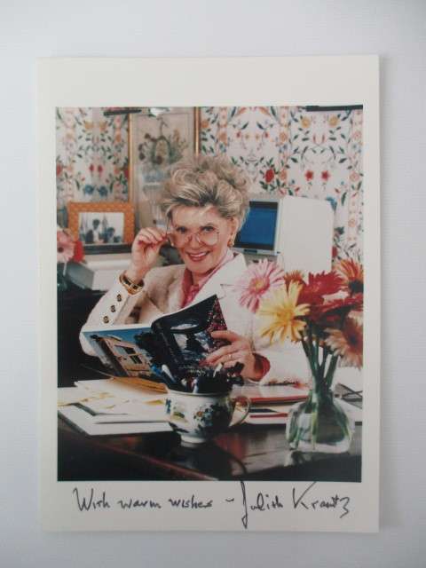 AUTOGRAPHED / SIGNED - JUDITH KRANTZ  AND SHORT NOTE- AUTHOR