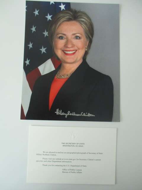AUTOGRAPHED / SIGNED - HILLARY CLINTON  THE SECRETARY OF STATE A4 SIZE