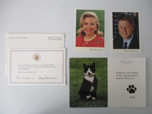 SPEC CARDS OF PRESIDENT BILL CLINTON AND HILLARY CLINTON AND CARD