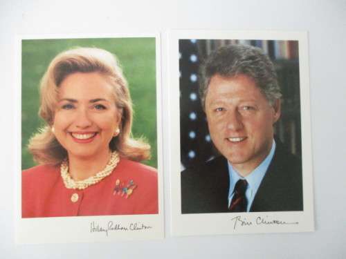 SPEC CARDS OF PRESIDENT BILL CLINTON AND HILLARY CLINTON AND CARD