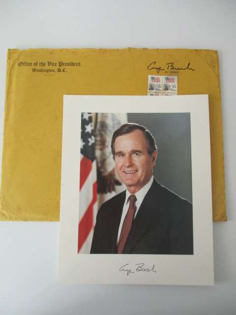 AUTOGRAPHED / SIGNED - VICE PRESIDENT -  G W BUSH  A4 SIZE