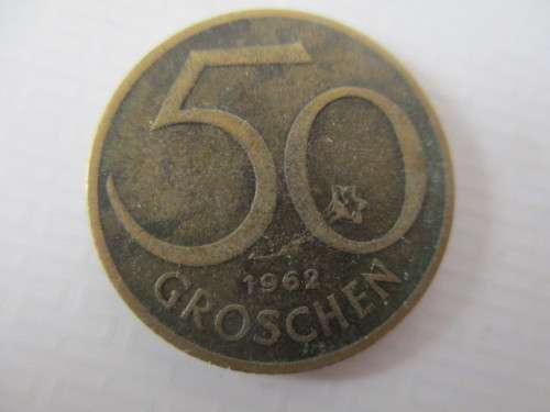 AUSTRIA  -  50 GROSCHEN COIN  1962